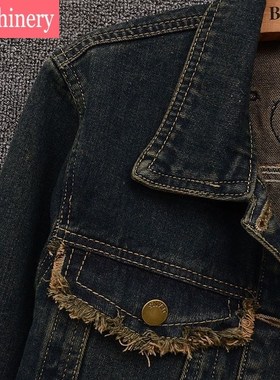 复古毛边做旧洋气牛仔外套女2023春秋装新款休闲百搭短款夹克上衣