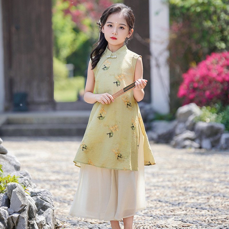 女童连衣裙夏装2024新款儿童夏款小女孩汉服国风中式旗袍裙子夏季