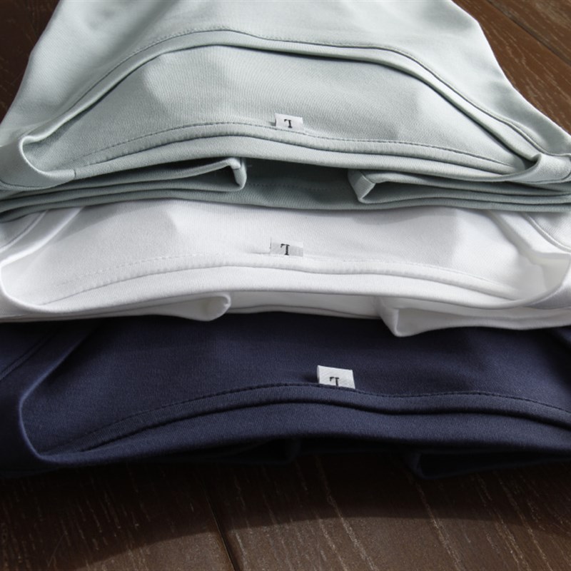 客供外单面料 丝光棉长绒棉短袖T恤女夏季亲肤百搭日系基础款纯棉