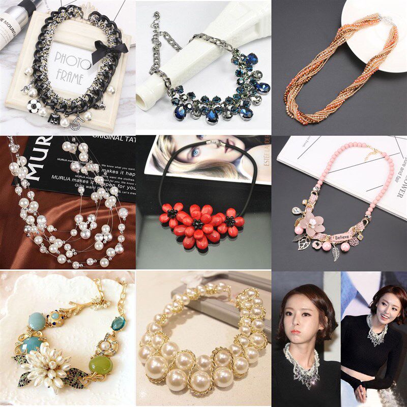 日韩时尚简约锁h骨链配饰项链女衣服挂件装饰品短款夸张毛衣链吊