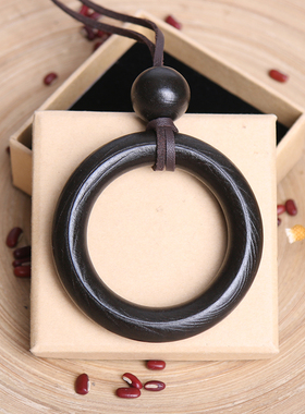 民族风个性d木质百搭圈圈项链复古长款毛衣链简约棉麻配饰森系挂