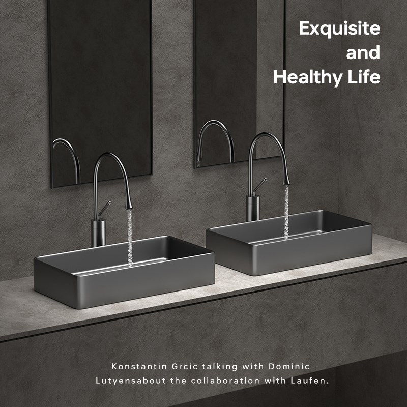 枪灰色洗衣机左右侧边排水洗手盆陶瓷方形下水家用台上阳台脸盆