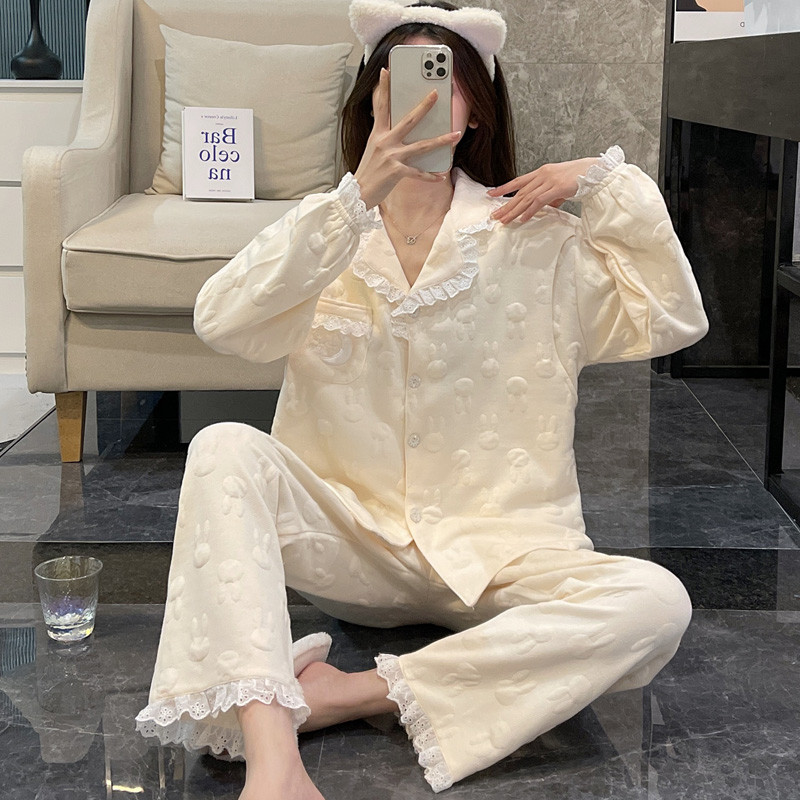 秋冬季空气棉月子服春秋棉质产后孕妇睡衣哺乳产妇2月份.3喂奶套