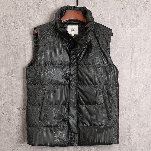 羽绒唐装男士冬季保暖休闲羽绒服马甲中国L风复古盘扣棉袄背心外