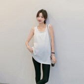 孕妇工字运动背心夏季 宽松遮肚吊带外穿内搭打底中长无袖 T恤上衣