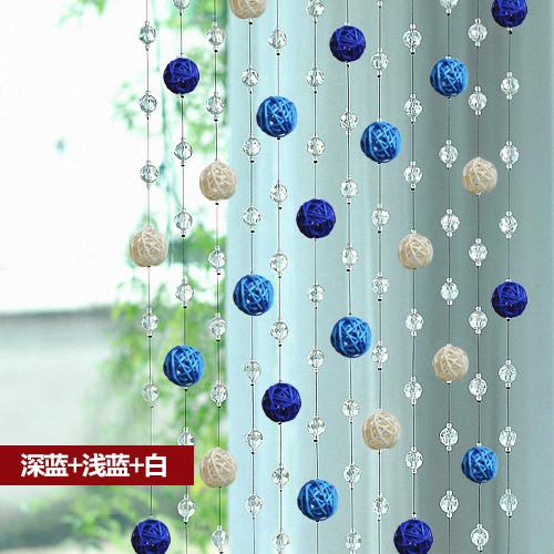 珠帘门帘藤免门帘珠帘帘玄关客厅水晶过道装饰打孔藤球卧室隔断