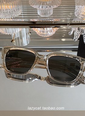 53mm日系粗边大框显瘦偏光太阳眼镜复古男女多边形小方框绿色墨镜