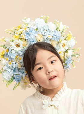 《蓝色簪花》儿童簪花头饰发箍 泉州浔埔簪花