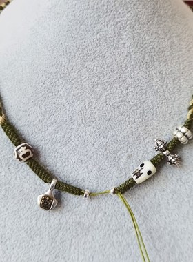 手工编织吊坠绳藏式手搓棉项链绳复古百搭天珠绳男女民族风锁骨链