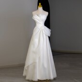 法式 新娘森系超仙齐地出门Q纱迎宾礼服裙高级 抹胸轻婚纱2024新款