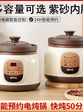 紫砂电炖锅煲汤家用插电炖汤锅砂锅炖汤宝宝辅食锅婴儿煮粥全自动