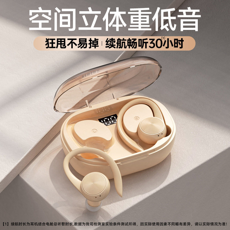 耳挂式单耳蓝牙耳机无线不入耳运动跑E步长续航男女降噪2023年新