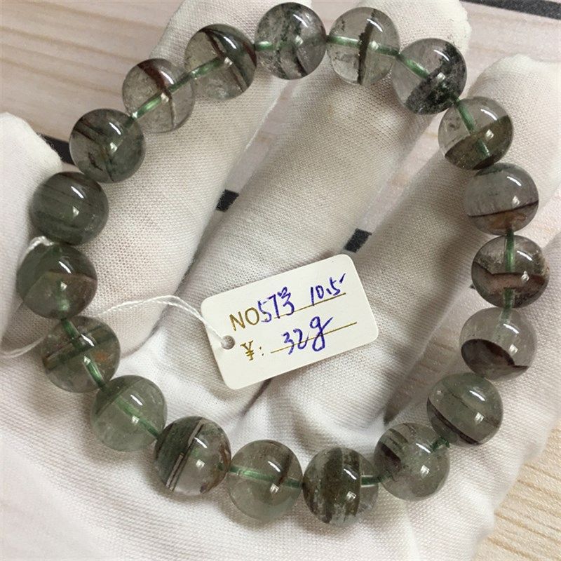 捡漏天然红绿彩幽灵单圈手链 水晶男女款大颗粒手串