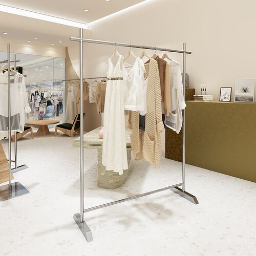 不锈钢服装店展示架落地式挂衣架男女童装店货架陈列架简约衣架