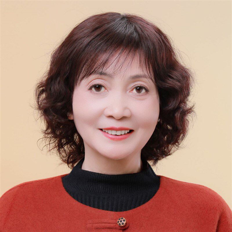 假发全头套女短发真发全真人发50岁妈妈自然短卷发光头假发套