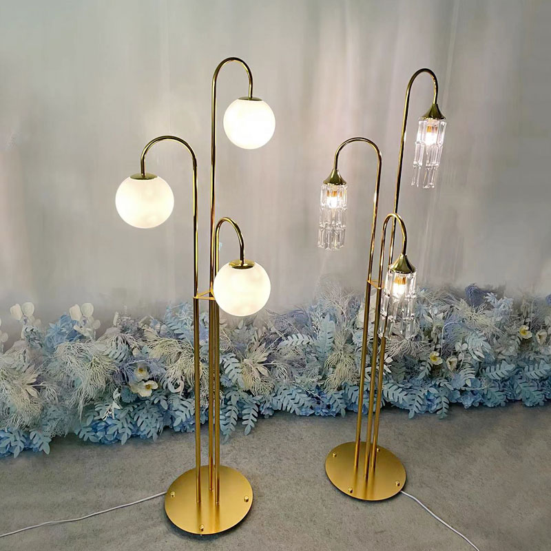 新款婚庆道具金色铁艺三头时光龙珠路引背景场景布置婚礼创意装饰