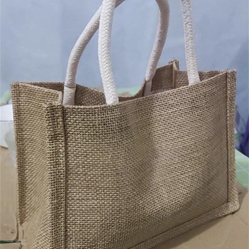 麻布袋定制logo亚麻手提袋麻袋环保购物袋棉麻袋子黄麻帆布