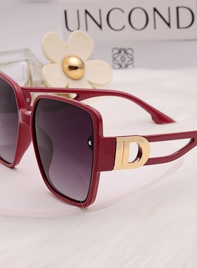 韩版复古大框偏光太阳眼镜女时尚显瘦圆脸墨镜开车红色遮阳眼镜潮