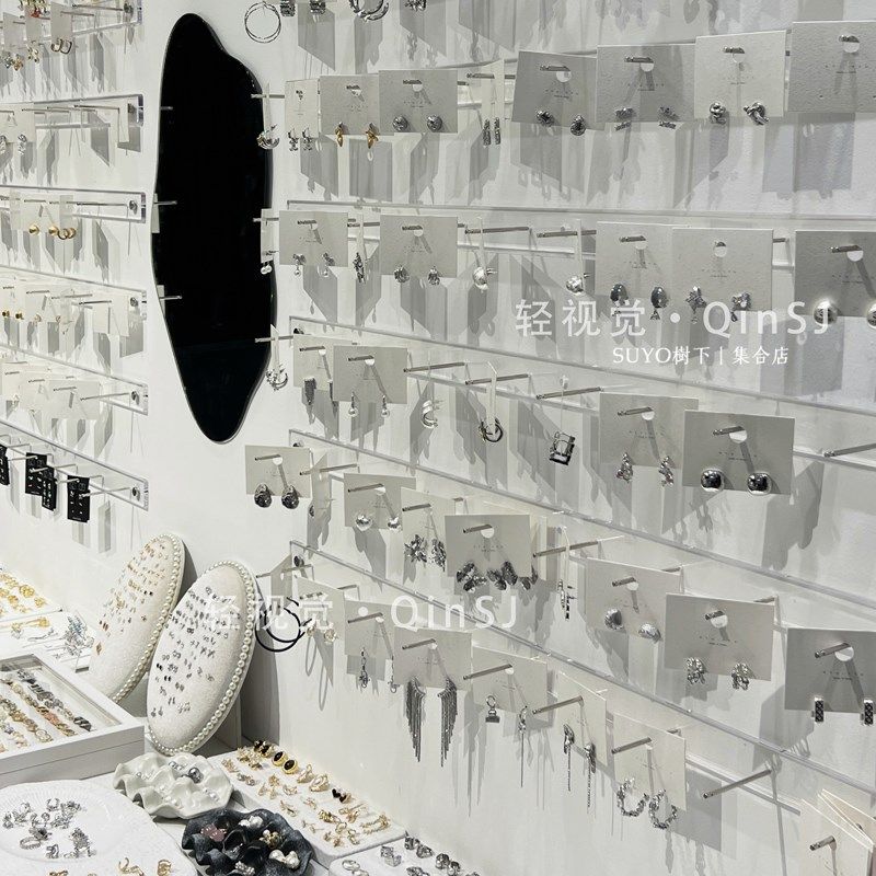 饰品展示架上墙耳环耳饰耳钉头饰发夹发箍首饰亚克力墙上袜子架子