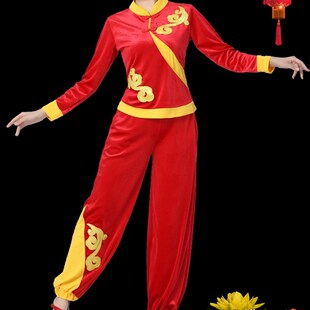 2024广场舞服装新款秧歌服冬季C民族风打鼓舞扇子舞演出跳舞蹈衣