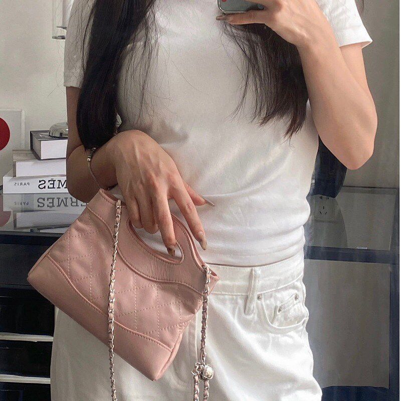 真皮女包小众设计甜美淑女百搭时尚头层牛皮链条单肩气质晚宴小包