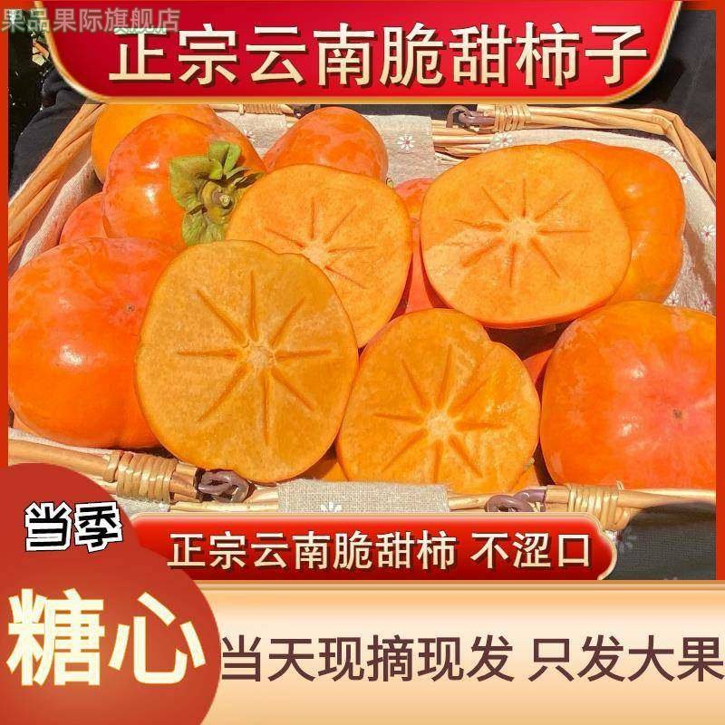 云南巧克力脆柿子新鲜水果硬甜脆柿子10斤大果孕妇当季整箱装,水产肉类/新鲜蔬果/熟食,柿子,淘宝优惠券,粉丝福利购,淘宝优惠卷