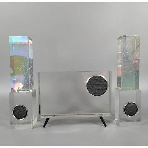 现代简约创意水晶音响水晶摆件样板房售楼处桌面电视柜软装饰品