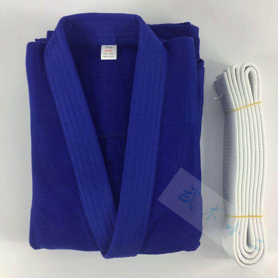 专业比赛使用柔道服训练服竹节纹纯棉白蓝道服柔术成人儿童道