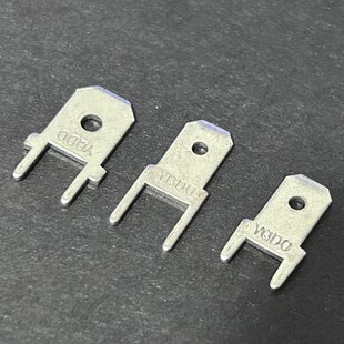 6.3插片线路板焊接插片插簧0.8厚接线接插双脚公端子黄铜镀锡 4.8