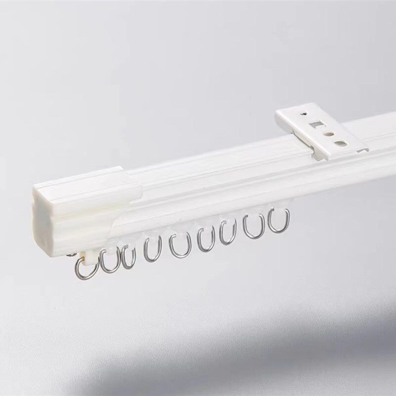 加厚静音中方铝合金窗帘直轨导轨顶装侧装白色窗帘杆客厅卧室滑道
