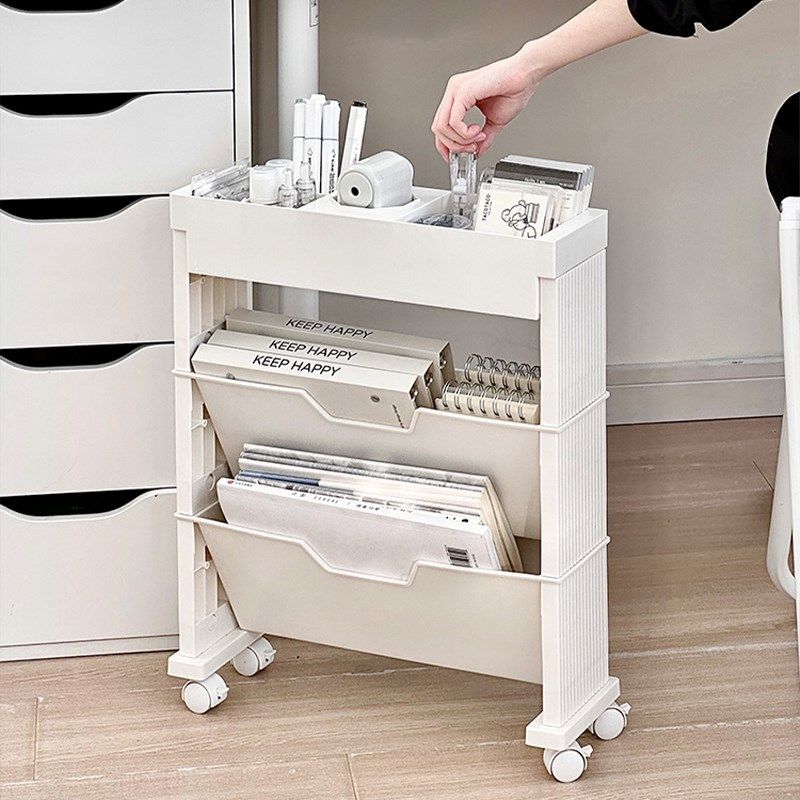书桌旁简易书架置物架落地桌边家用多层学生小书柜移动书本收纳架,住宅家具,书架,淘宝优惠券,粉丝福利购,淘宝优惠卷
