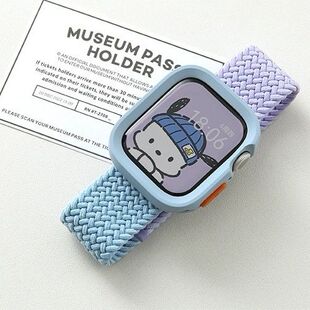 时逸applewatch保护壳S10撞色编织表带弹力S4/5/6尼龙ultra华强北