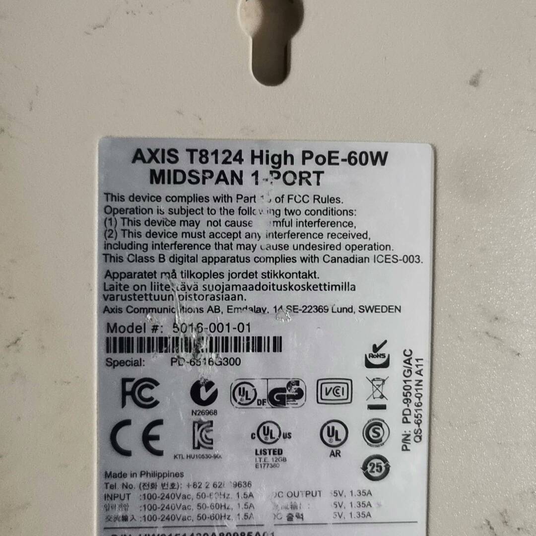 议价AXIS安讯士 T8124 PoE-60W供电模块poe供电适用