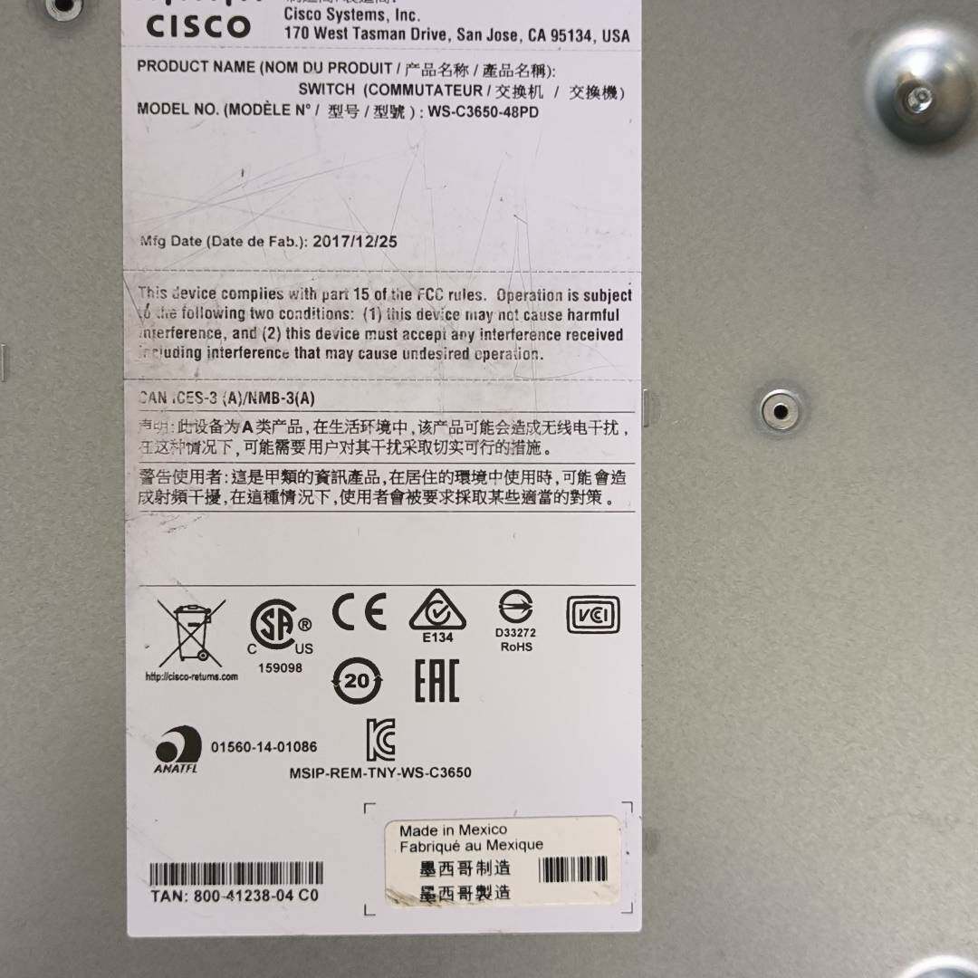 议价Cisco WS-C3650-48PD-S测试好 成适用