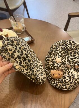 y2k辣妹甜酷豹纹前进帽女春夏街头百搭猫咪diy网红亚比风鸭舌帽潮