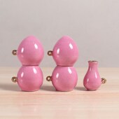 喂食器 鸟笼配件 华胜堂 景德镇金边胭脂水波笼绣眼五件套鸟食罐