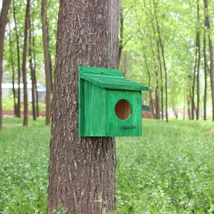 加厚木质鸟窝大小笼子鹦鹉繁殖箱室内巢箱户外防雨环保屋支持定制