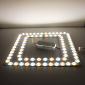 方形LED灯盘吸顶灯替换灯芯维修灯板三色变光灯珠风扇灯光源配件