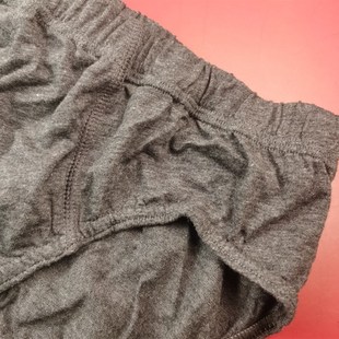 内销M 2条装 3XL棉质平纹面料中腰男士 三角内裤 麻灰黑 19元 底裤 包邮