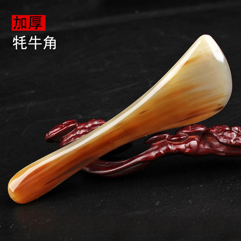 天然牛角拨筋棒脸部拔筋棒眼部按摩点穴棒女美容面部经络刮痧片板
