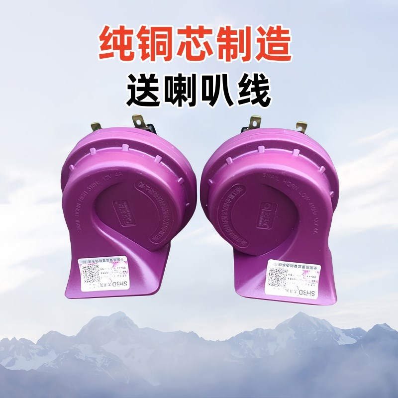 大洋风荣耀汽车改装蜗牛喇叭 12V通用高低音双音超响鸣笛防水喇叭