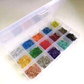 店吊绳吊牌扣针 小号安全别针葫芦别针儿童服装 15格15色 彩色别针