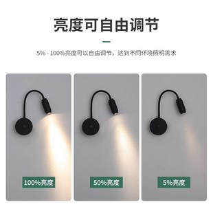 充电壁灯不接线主卧床头装饰画免接线免布线免打孔磁吸免布线壁灯