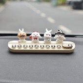 汽车临时停车电话号码 牌可爱卡通挪车卡移车隐藏车载临时停靠牌女