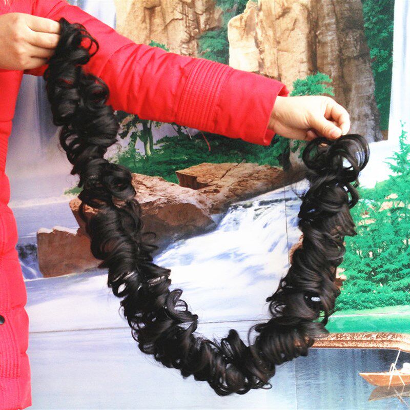 假发女发包缠绕式发圈小丸子头花苞头新娘盘发毛毛虫发条盘头器