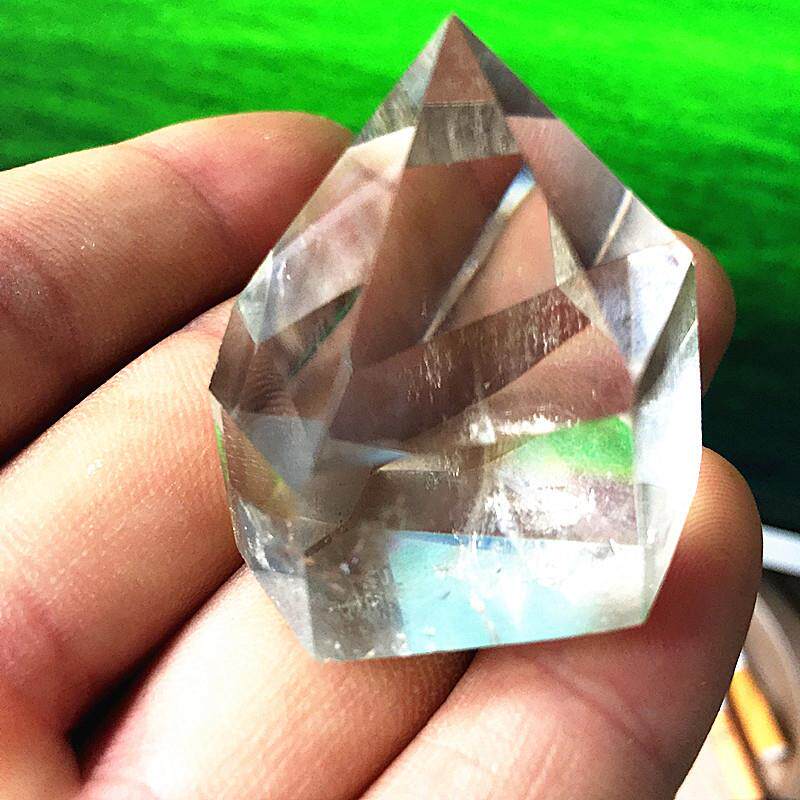 纯天然白水晶柱白水晶原石打磨抛光