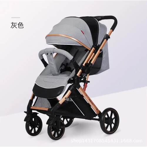 双向高景观婴儿车一键折叠童车可坐可躺婴儿推车减震婴儿手推车