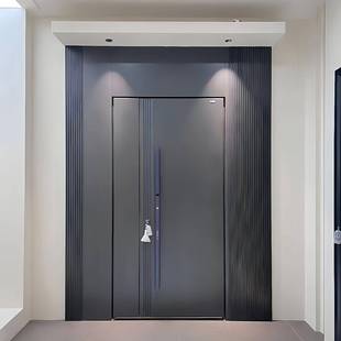 一门一景精雕铸铝门中轴一体隐形合页新中式防盗门入户门防火门