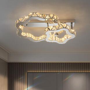 水晶客厅灯现代简约大气2025新款轻奢吸顶灯法式主卧室房间灯具