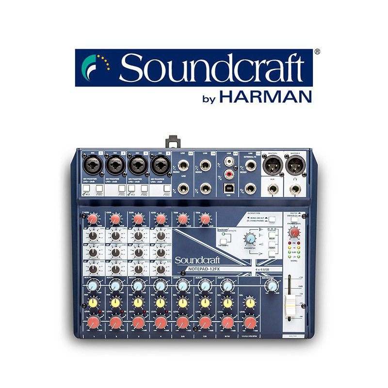 Soundcraft声艺Notepad-12FX自带USB声卡音频接口12路调音台